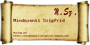 Mindszenti Szigfrid névjegykártya